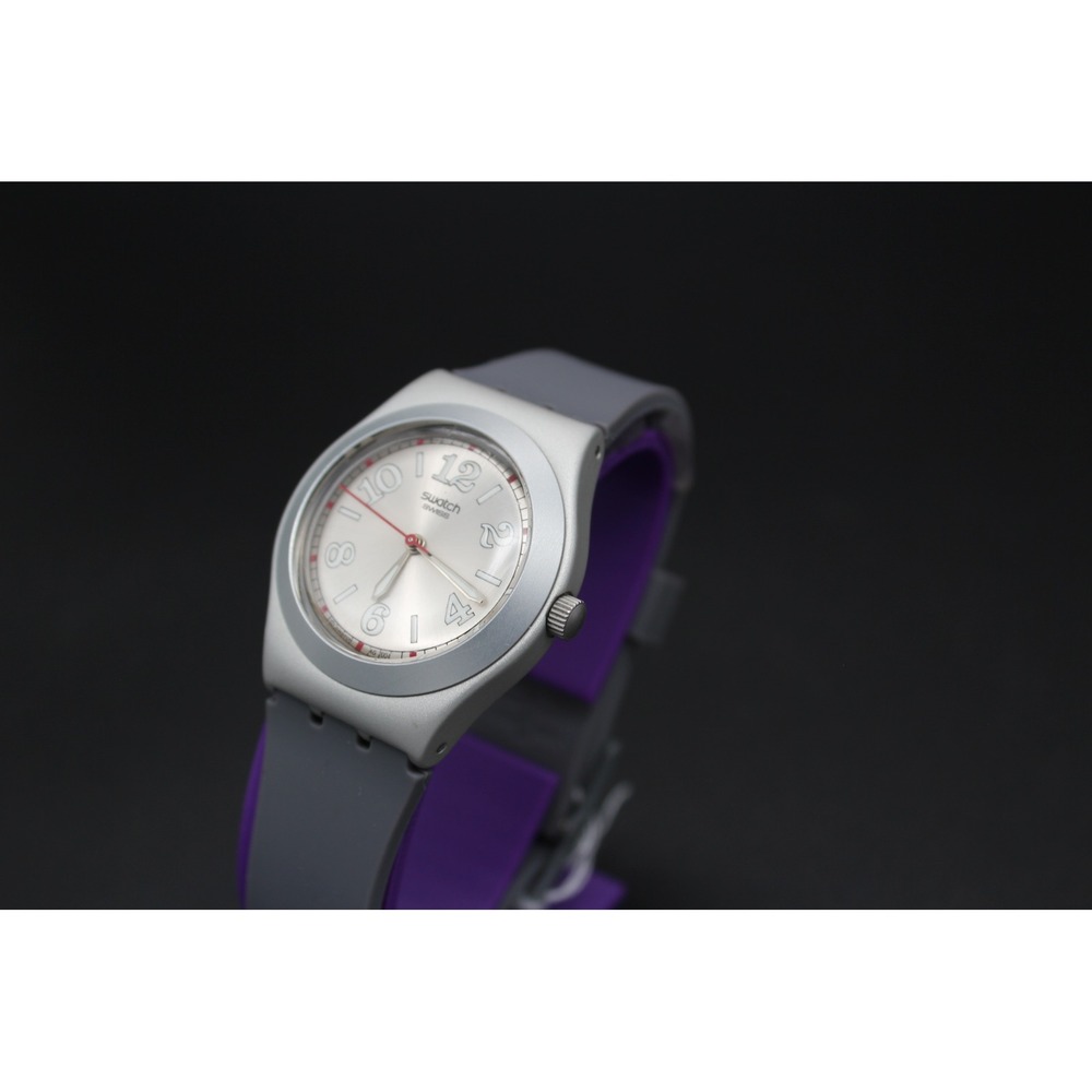 Swatch Irony Aluminium Swiss Quartz 2004‎ Silver Dial Gray Strap Clean